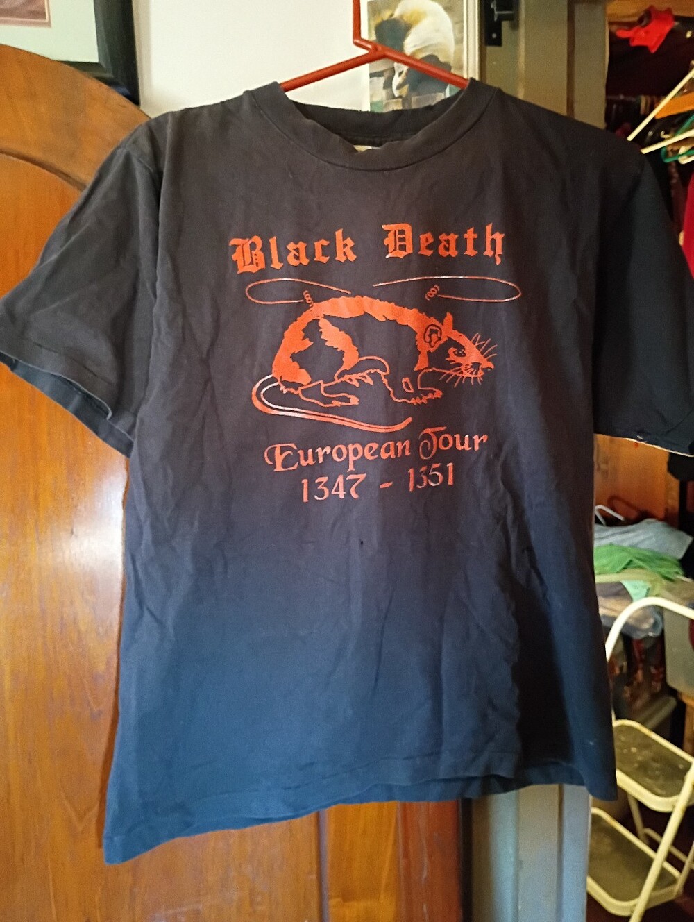 Vintage Black Death European Tour Shirt Alore L Distressed